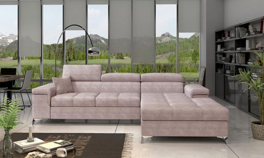 Ricardo Ecksofa 280 x 205 cm Rosa (Velour)