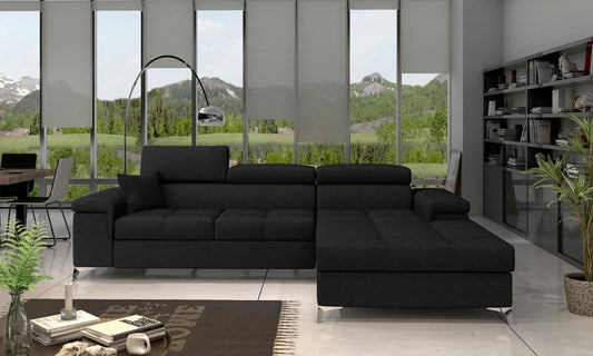 Ricardo Ecksofa 280 x 205 cm Schwarz (Webstoff)