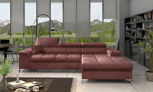 Ricardo Ecksofa 280 x 205 cm Burgund (Samt)