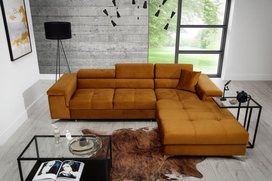 Ricardo Ecksofa 280 x 205 cm Orange (Samt)