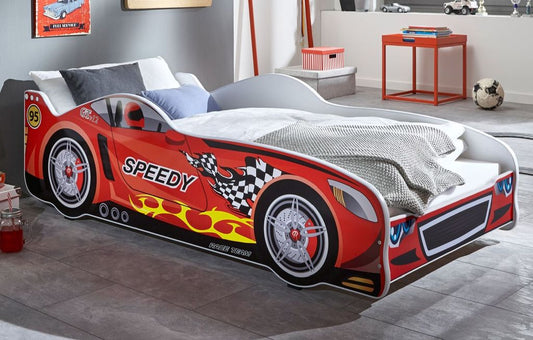 Autobett SPEEDY Rennfahrerbett Kinderbett Spielbett Bett Rot - Froschkönig24