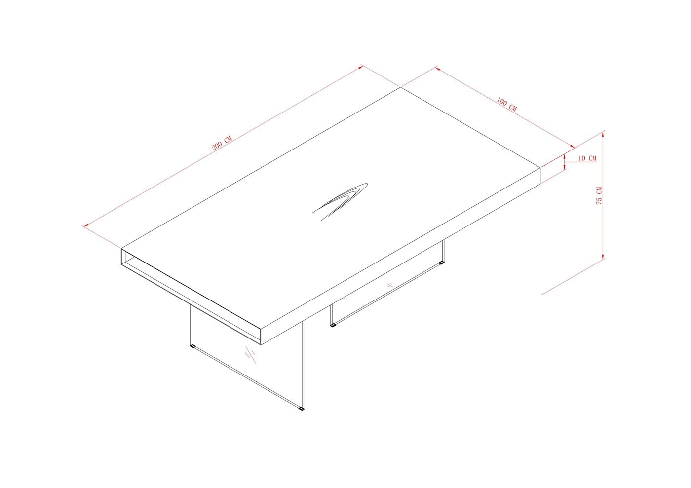 Soho Esstisch 200 x 100 cm Eiche / Glas