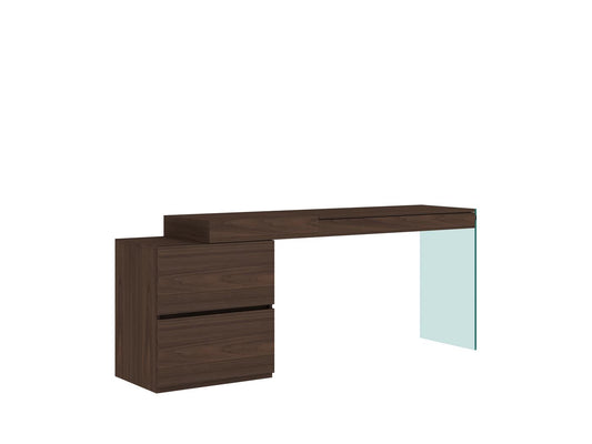 Soho Schreibtisch 160 x 45 cm Walnuss / Glas