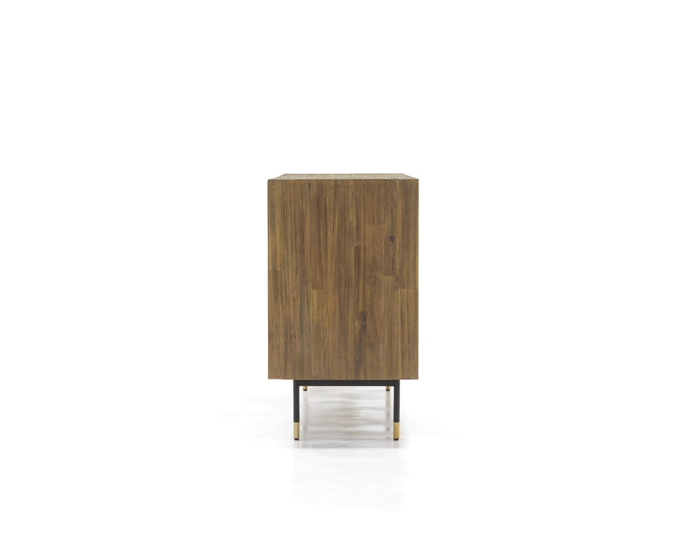 Maze Massivholz Sideboard Akazie Braun / Grafit-Gold