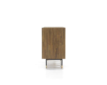 Maze Massivholz Sideboard Akazie Braun / Grafit-Gold