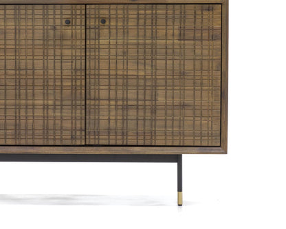 Maze Massivholz Sideboard Akazie Braun / Grafit-Gold