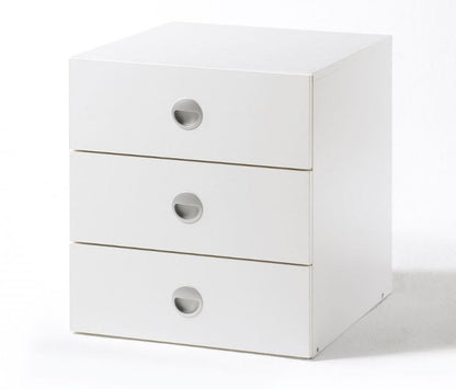 Schubkasten 3er Set für Kleiderschrank 44cm breit Schubkasteneinsatz Weiß - Froschkönig24