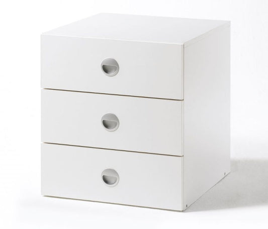 Schubkasten 3er Set für Kleiderschrank 44cm breit Schubkasteneinsatz Weiß - Froschkönig24