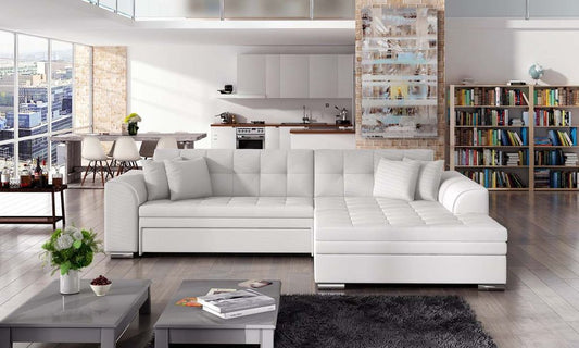 Sorento Ecksofa 295 x 195 cm Weiß (Kunstleder)