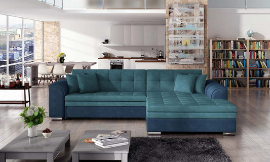 Sorento Ecksofa 295 x 195 cm Türkis / Blau (Webstoff)