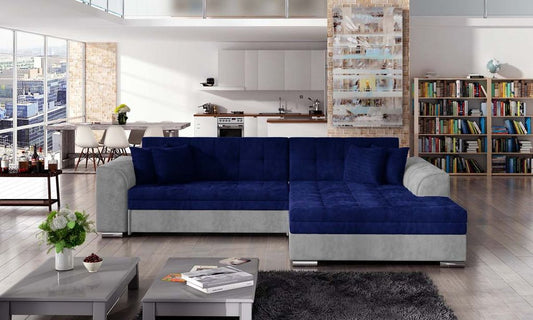 Sorento Ecksofa 295 x 195 cm Blau / Grau (Webstoff)