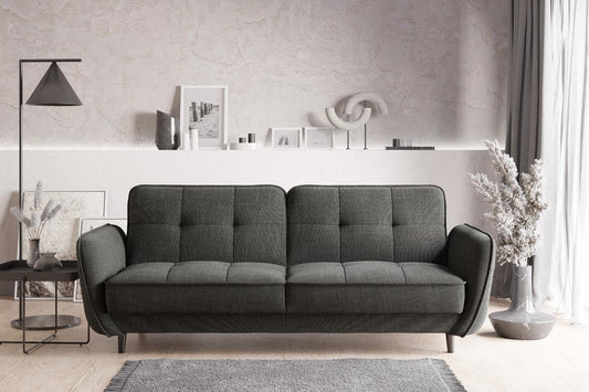 Bellis Schlafsofa 220x90 cm Dunkelgrau (Webstoff)