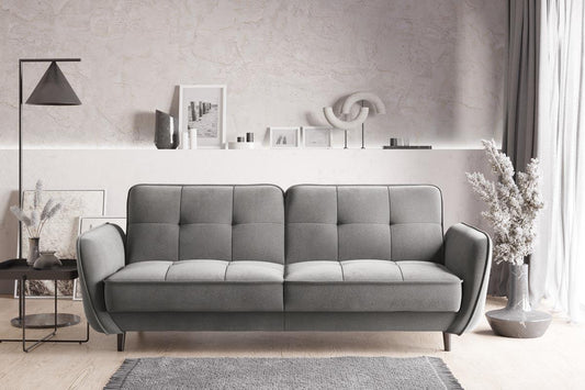 Bellis Schlafsofa 220x90 cm Grau (Velour - Gojo)