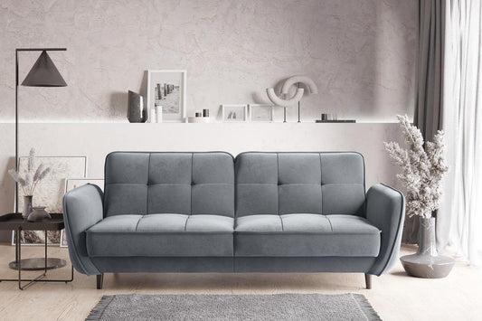 Bellis Schlafsofa 220x90 cm Grau (Samt - Matt)