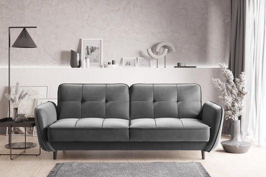 Bellis Schlafsofa 220x90 cm Dunkelgrau (Samt - Nube)