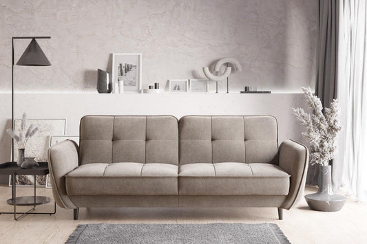 Bellis Schlafsofa 220x90 cm Grau (Velour)