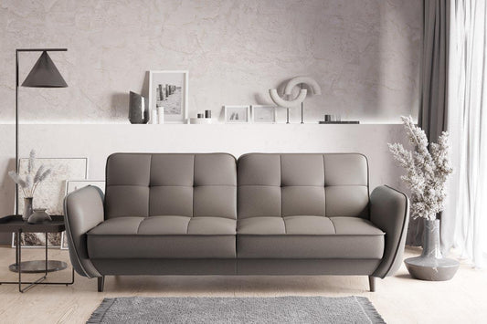 Bellis Schlafsofa 220x90 cm Grau (Kunstleder)