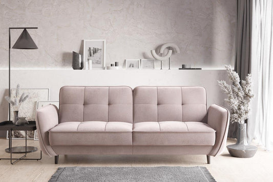 Bellis Schlafsofa 220x90 cm Rosa (Velour)