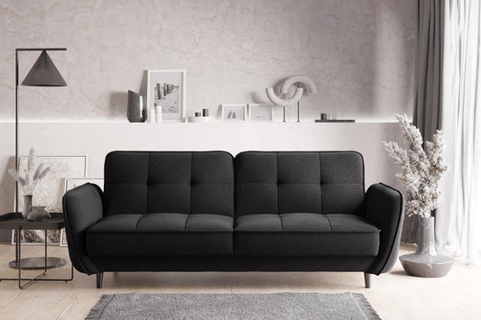 Bellis Schlafsofa 220x90 cm Schwarz (Webstoff)