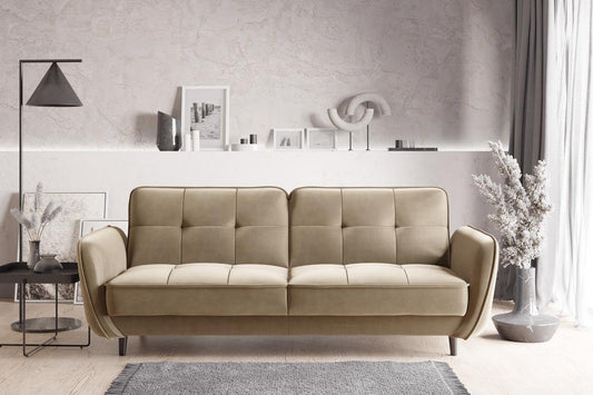 Bellis Schlafsofa 220x90 cm Hellbraun (Samt)