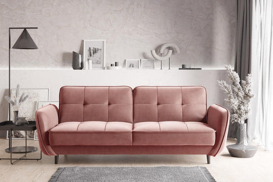 Bellis Schlafsofa 220x90 cm Rosa (Samt)