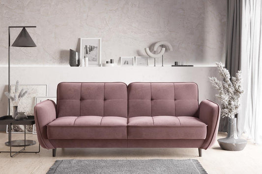 Bellis Schlafsofa 220x90 cm Pink (Samt - Matt)