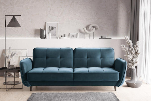 Bellis Schlafsofa 220x90 cm Dunkelblau (Samt - Nube)