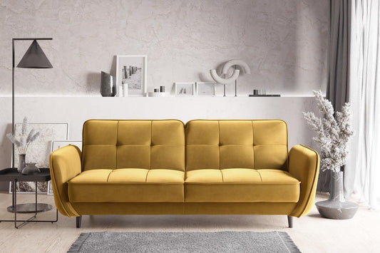 Bellis Schlafsofa 220x90 cm Gelb (Samt - Nube)