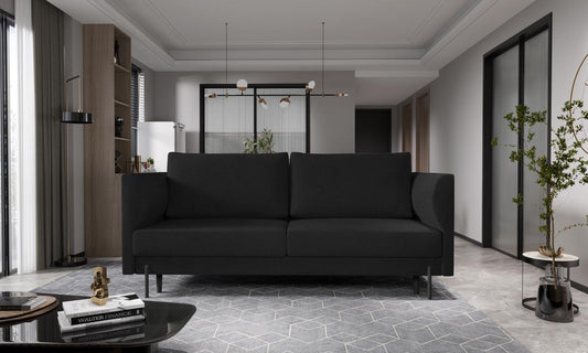 Revi Schlafsofa 215x98 cm Schwarz (Webstoff - Vero)