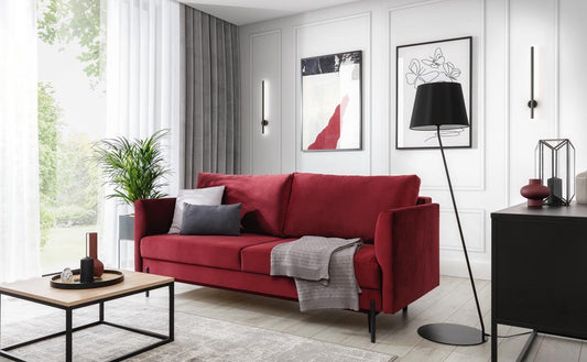 Revi Schlafsofa 215x98 cm Lila (Samt)