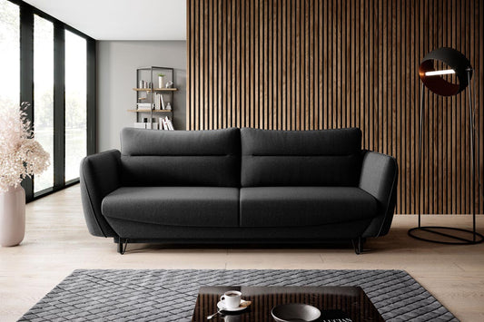 Silva Schlafsofa 236x95 cm Schwarz (Webstoff)