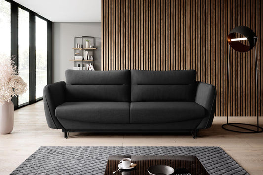 Silva Schlafsofa 236x95 cm Schwarz (Velour)