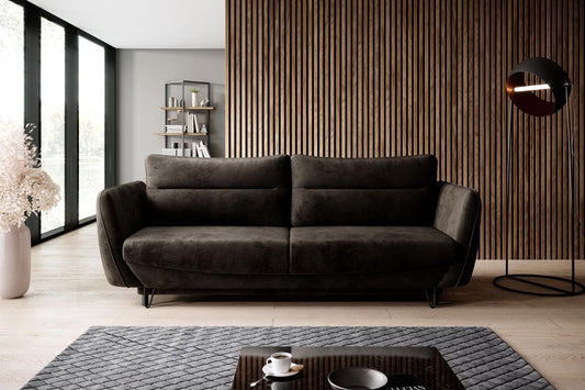 Silva Schlafsofa 236x95 cm Dunkelbraun (Samt)