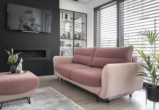 Silva Schlafsofa 236x95 cm Rosa (Samt - Matt)