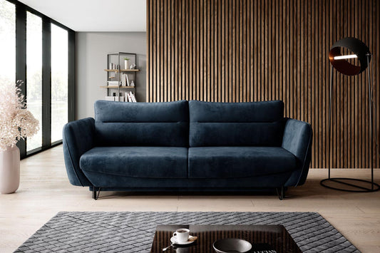 Silva Schlafsofa 236x95 cm Dunkelblau (Samt)