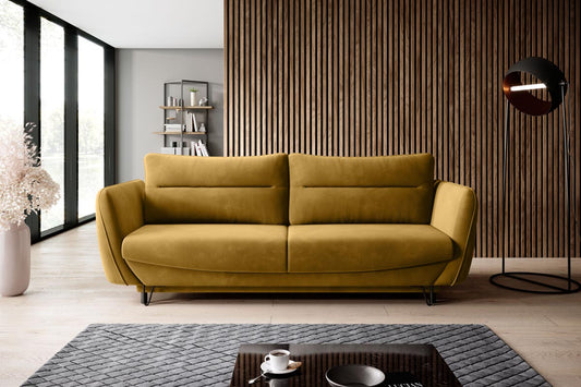 Silva Schlafsofa 236x95 cm Gelb (Samt)