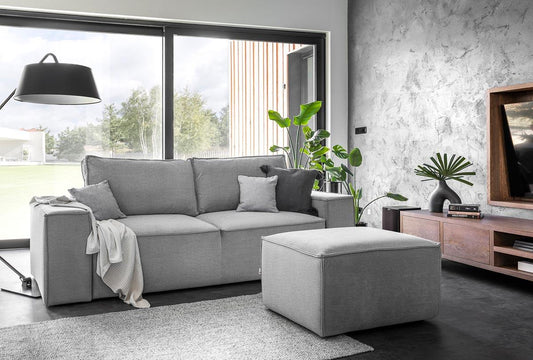 Silla Schlafsofa 260x104 cm Hellgrau (Samt - Nube)