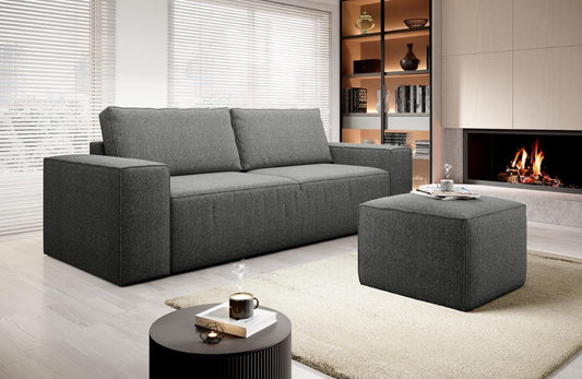 Silla Schlafsofa 260x104 cm Dunkelgrau (Webstoff - Flores)