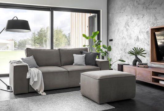 Silla Schlafsofa 260x104 cm Grau (Samt - Loco)