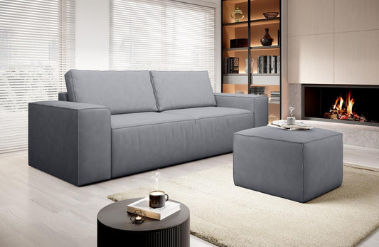 Silla Schlafsofa 260x104 cm Grau (Velour - Poco)