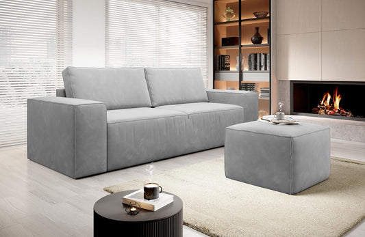 Silla Schlafsofa 260x104 cm Hellgrau (Webstoff)