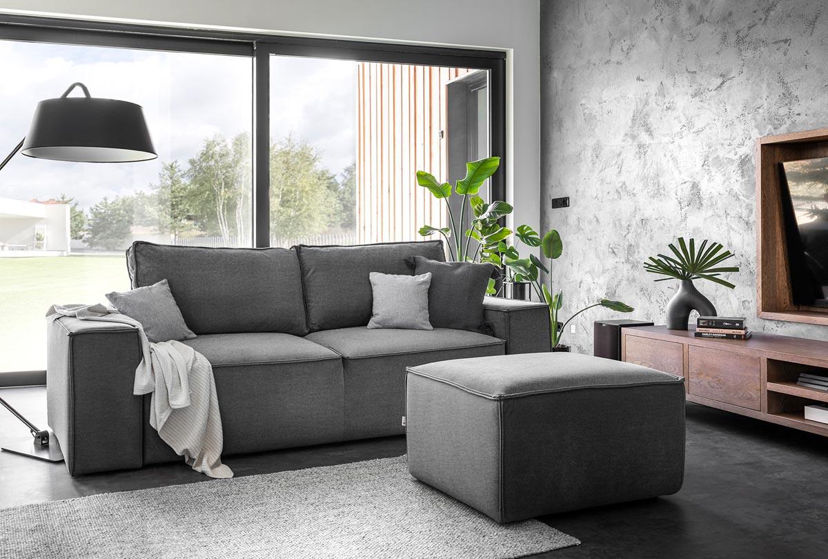 Silla Schlafsofa 260x104 cm Grau (Samt)