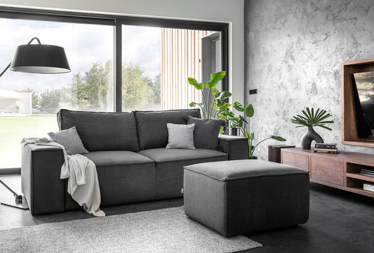 Silla Schlafsofa 260x104 cm Dunkelgrau (Samt - Nube)