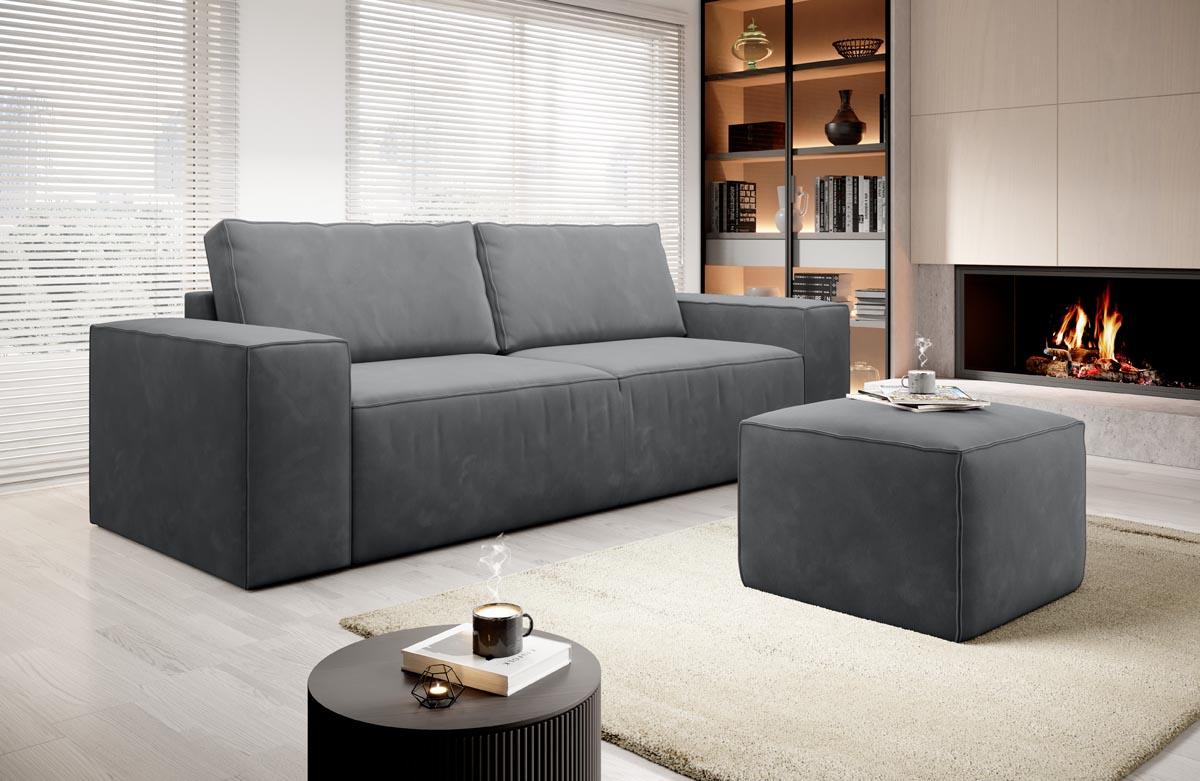 Silla Schlafsofa 260x104 cm Dunkelgrau (Webstoff)