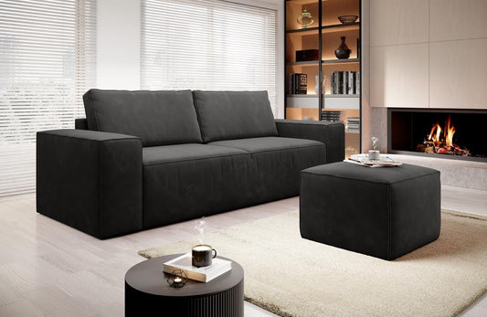 Silla Schlafsofa 260x104 cm Schwarz (Webstoff - Lukso)