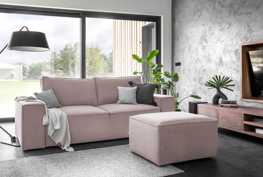 Silla Schlafsofa 260x104 cm Rosa (Samt)