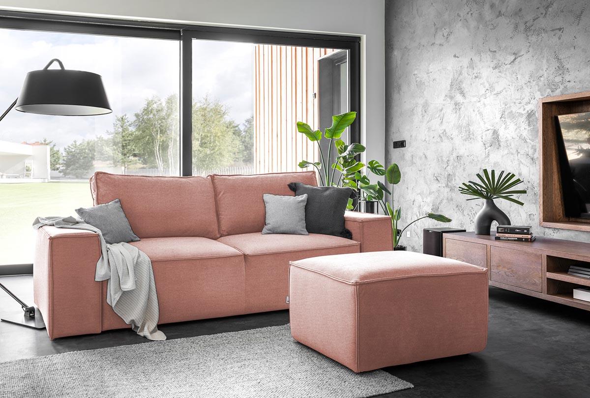 Silla Schlafsofa 260x104 cm Pink (Samt)