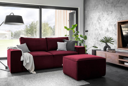 Silla Schlafsofa 260x104 cm Rot (Samt - Matt)