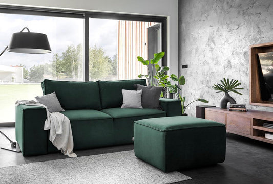 Silla Schlafsofa 260x104 cm Dunkelgrün (Samt - Loco)