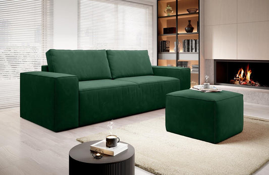 Silla Schlafsofa 260x104 cm Dunkelgrün (Webstoff)